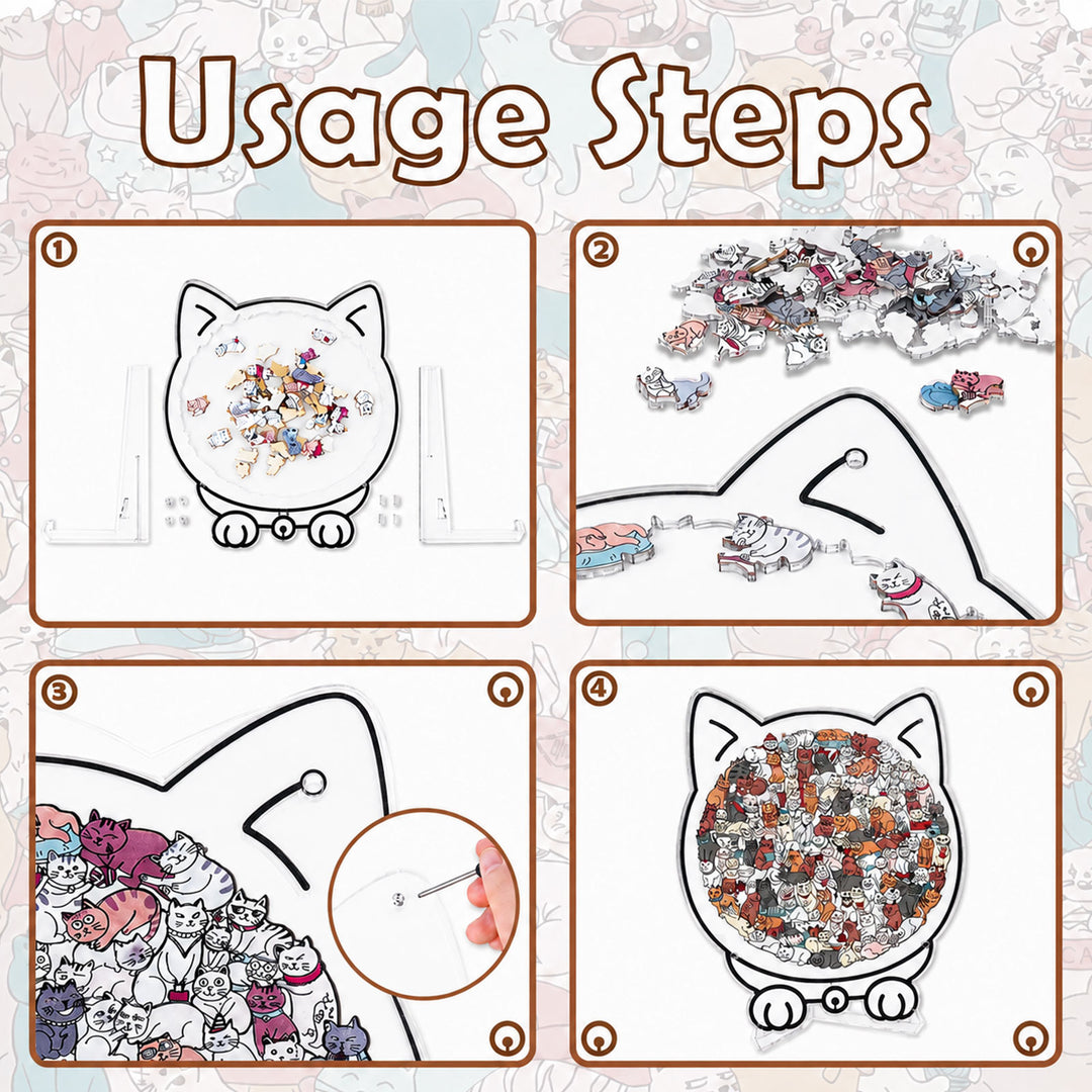 Acrylic Jigsaw Puzzle Suncatcher - Kitten Club