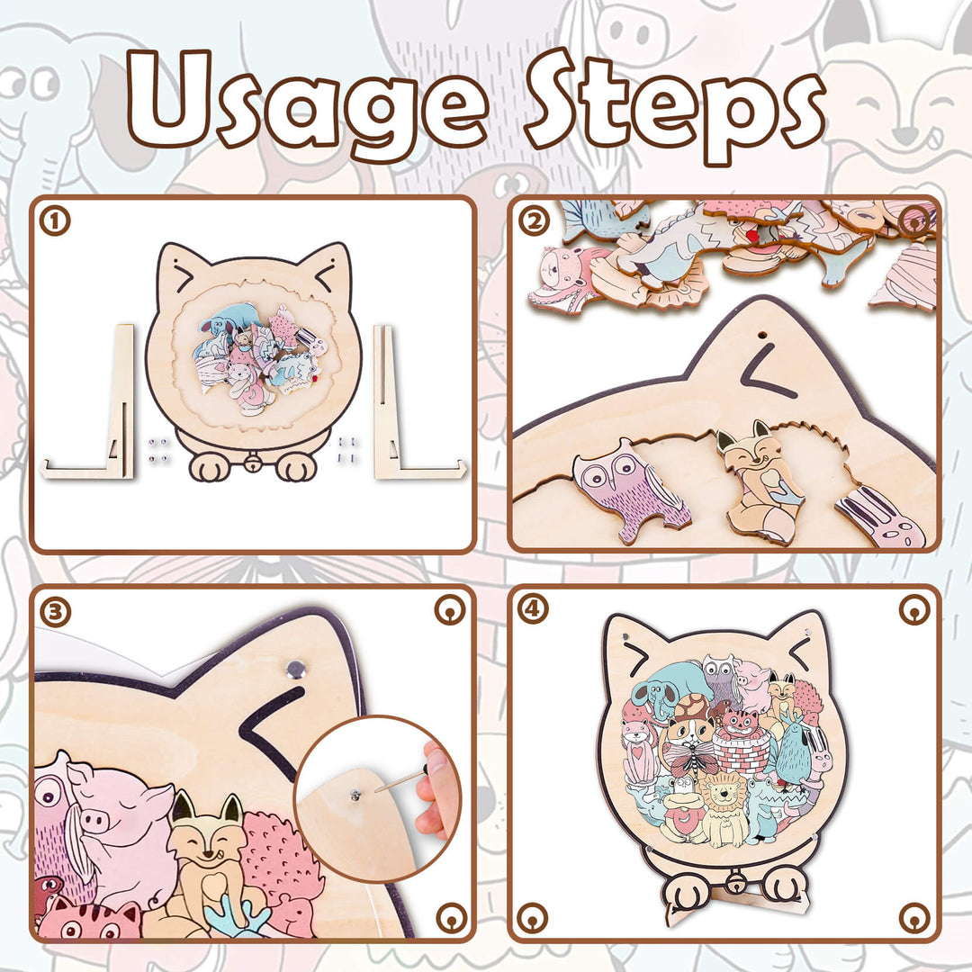 Cute Animal Shaped Wooden Puzzle for Baby