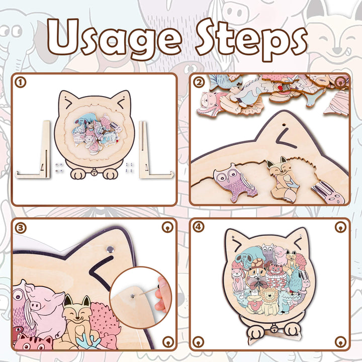 Cute Animal Shaped Wooden Puzzle for Baby