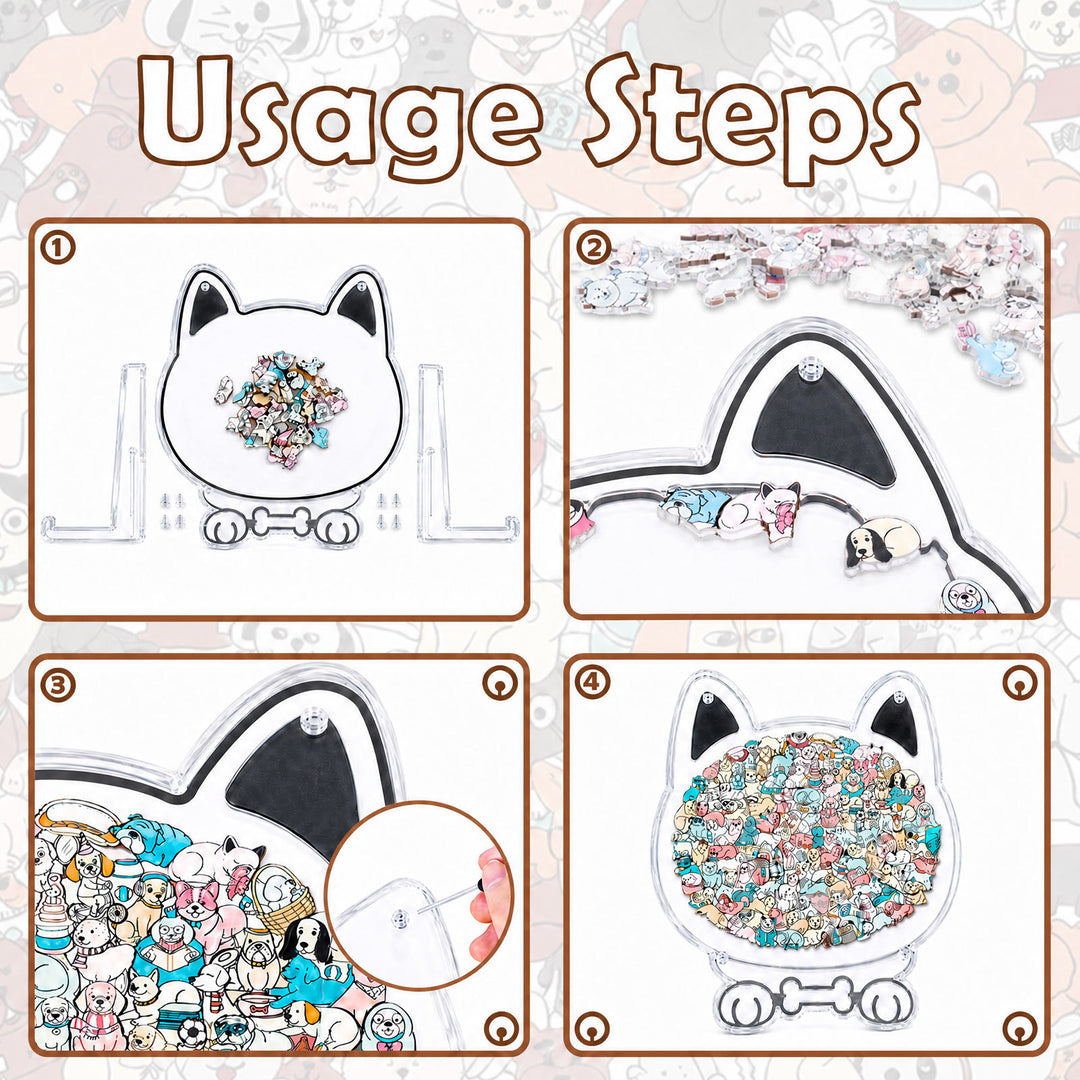 Acrylic Jigsaw Puzzle Suncatcher - Puppy Club