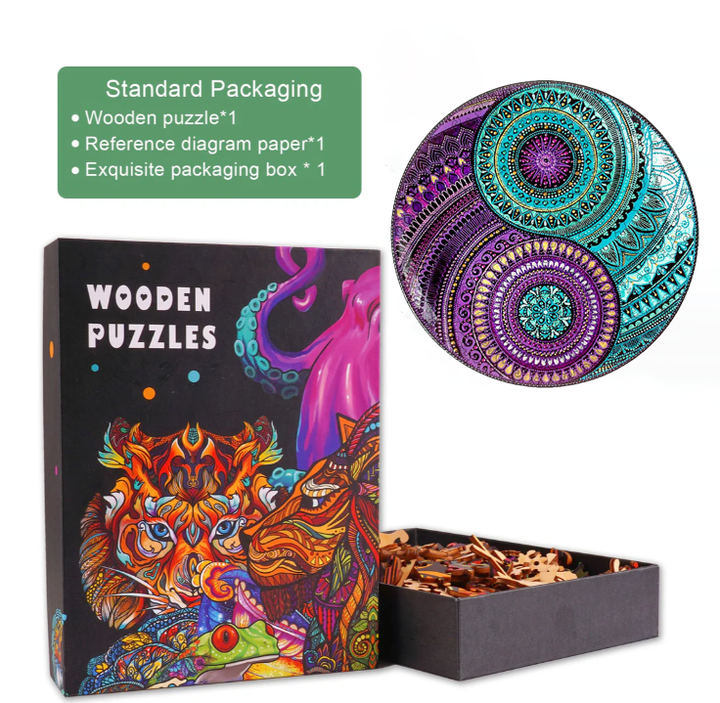 Yin Yang Mandala Holzpuzzle