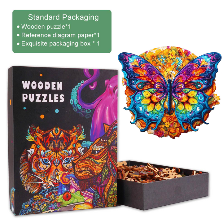 Mandala Butterfly 3 Wooden Jigsaw Puzzle