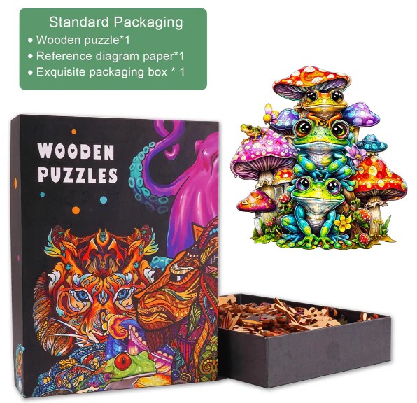 Frog Family Wooden Jigsaw Puzzle