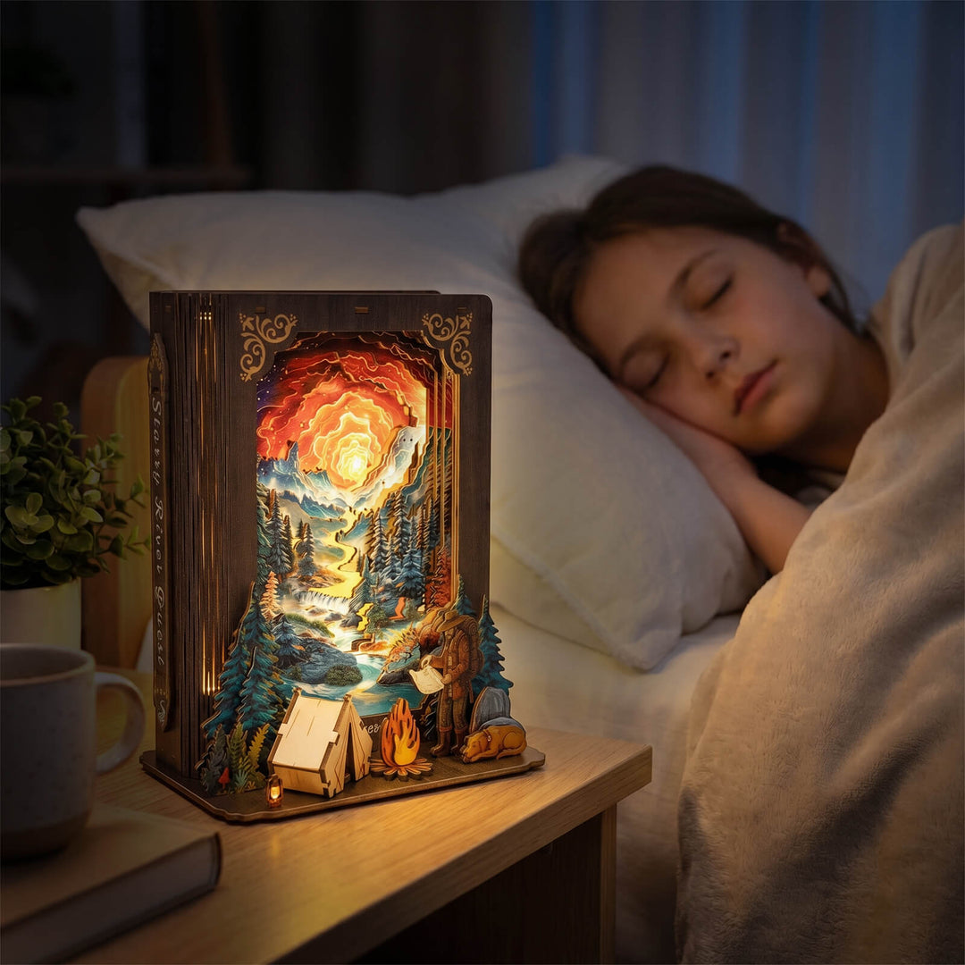 Starry River Quest – DIY Wooden Book Nook Lamp Craft Kit
