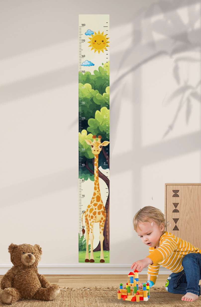 Whimsical Giraffe Growth Chart Wall Decal