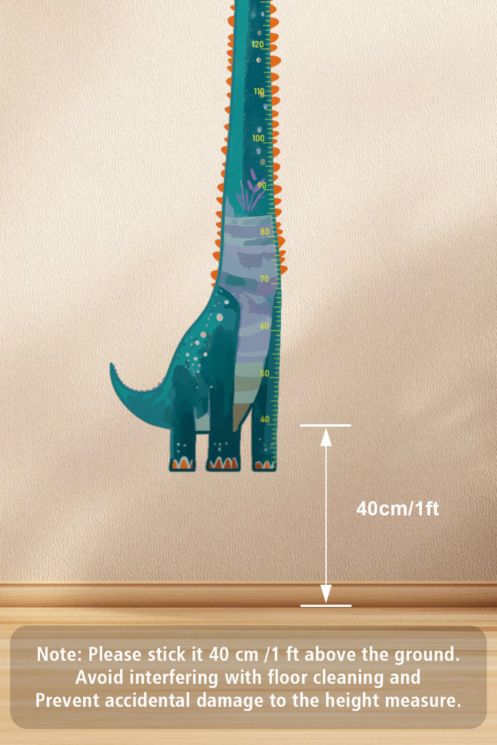 Autocollant mural toise dinosaure amical