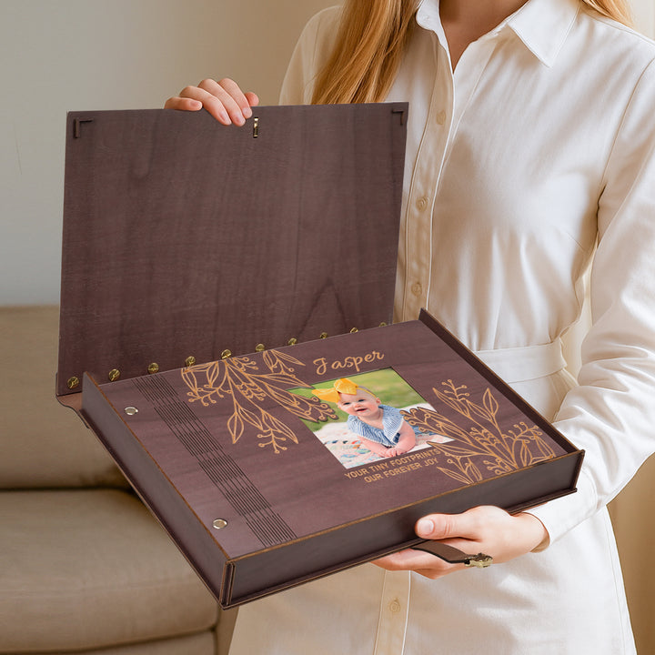 Baby Photo Album - Wooden Baby Scrapbook