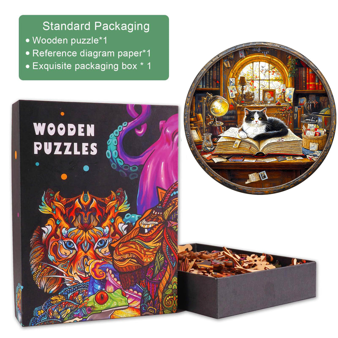 Whiskers Library-2  Wooden Jigsaw Puzzle