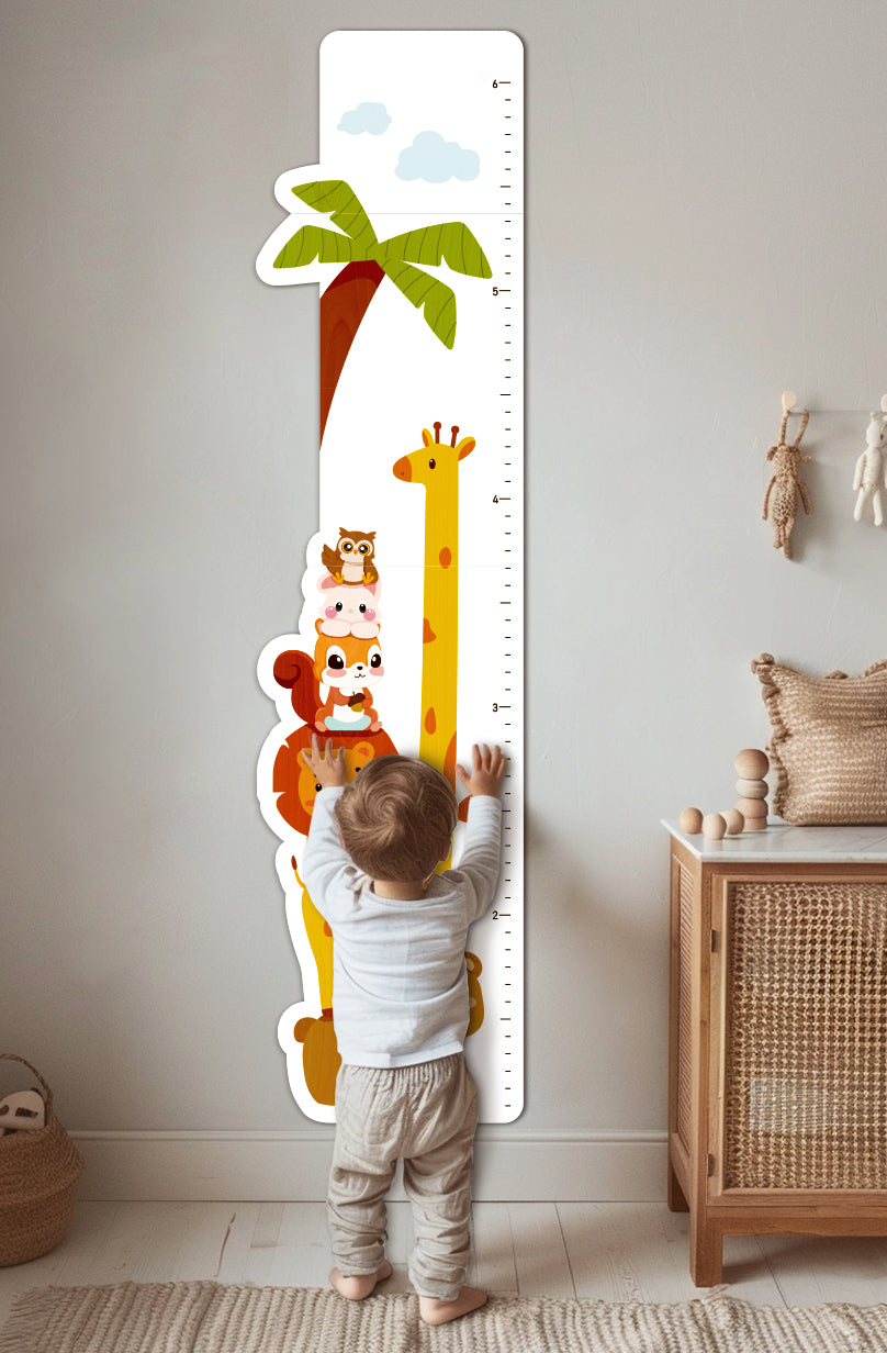 Personalized Wooden Cute Animals Growth Chart Ruler Clearance Sale