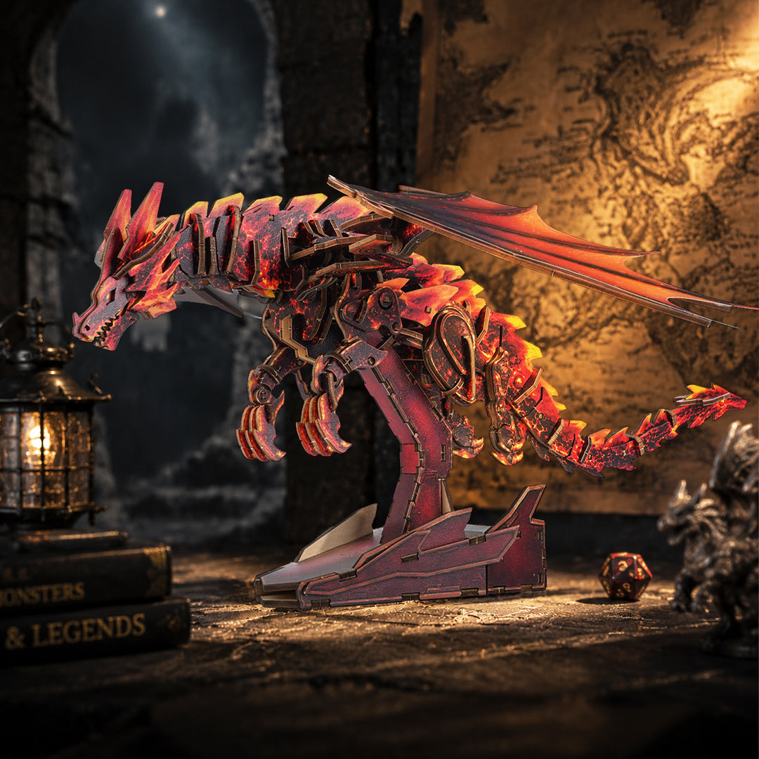 3D Wooden Mechanical Kit - Crimson Flame Dragon