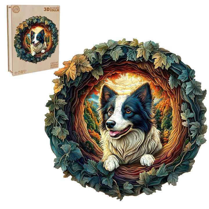 3D Border Collie Wooden Jigsaw Puzzle