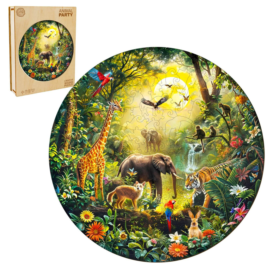 Animal Party Wooden Jigsaw Puzzle