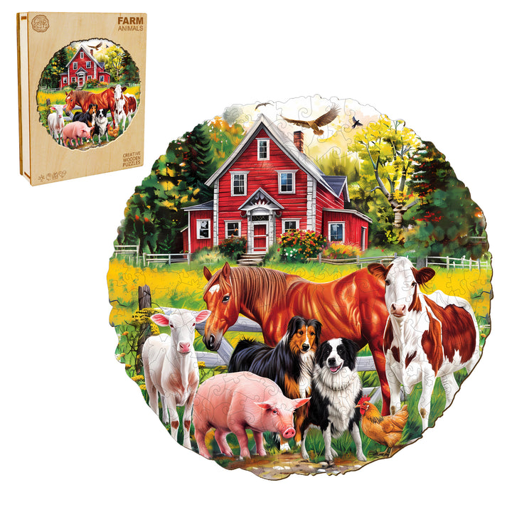 Farm Animals Wooden Jigsaw Puzzle