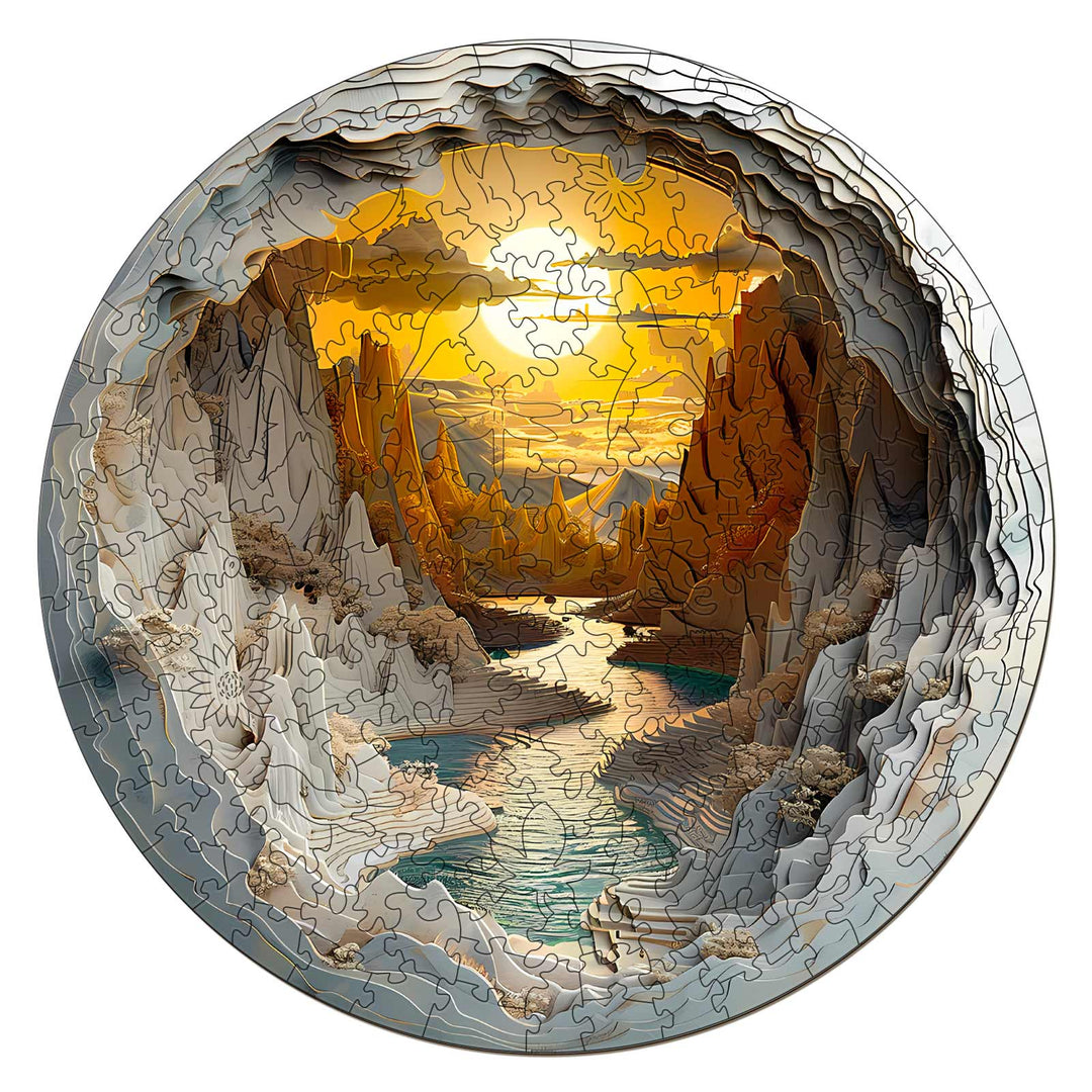 3D vision inside the cave-1 Wooden Jigsaw Puzzle