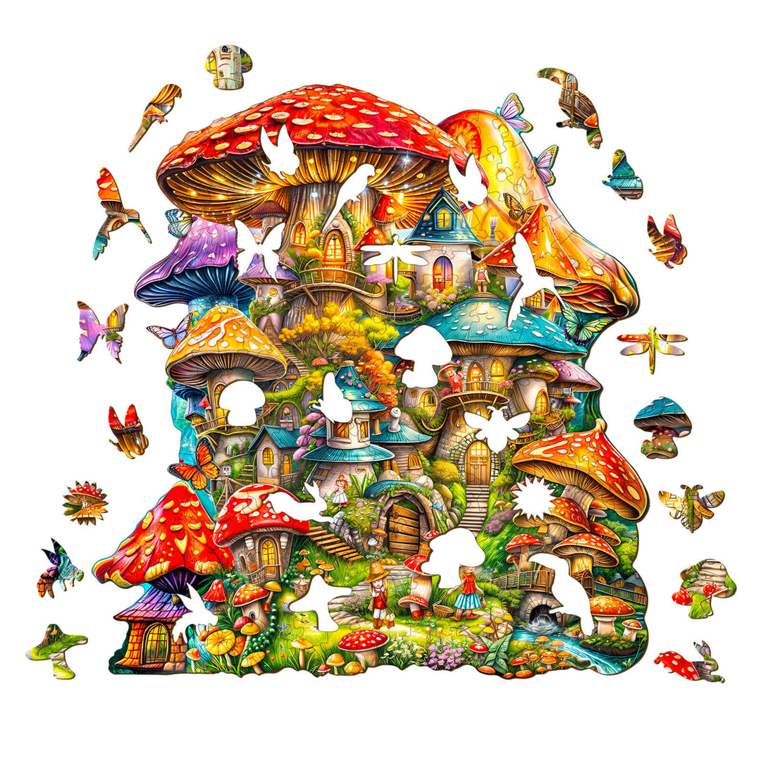 Mushroom House Wooden Jigsaw Puzzle