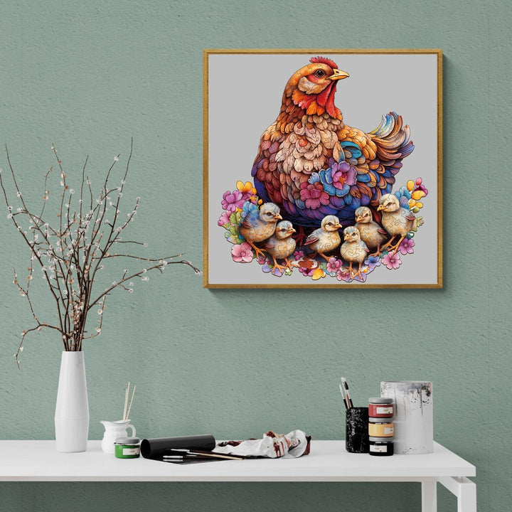 Hens And Chicks Wooden Jigsaw Puzzle