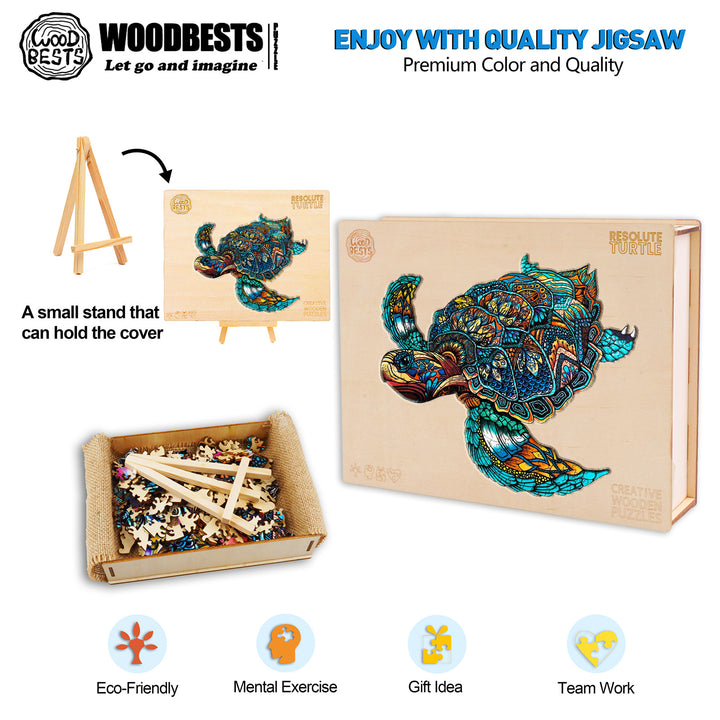 Resolute Turtle Wooden Jigsaw Puzzle - Woodbests