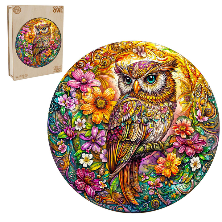 Color Owl Wooden Jigsaw Puzzle