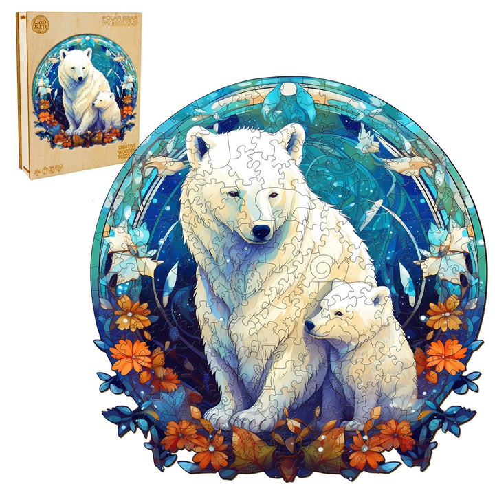 Polor Bear Family-3 Wooden Jigsaw Puzzle