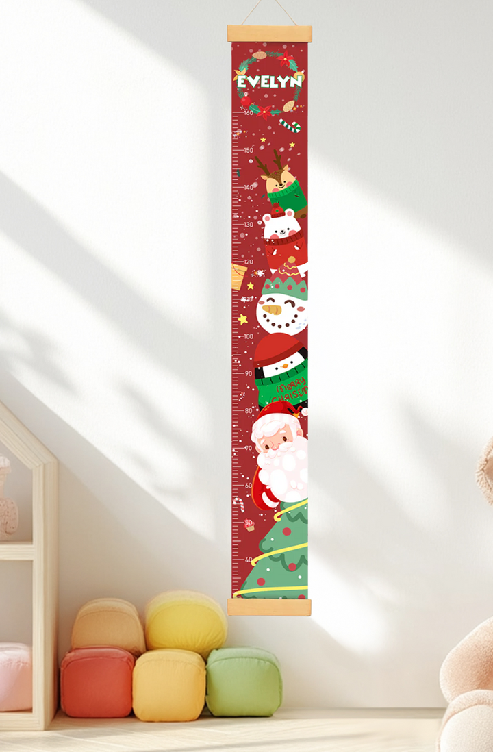 Personalized Christmas Hanging Canvas Height Ruler
