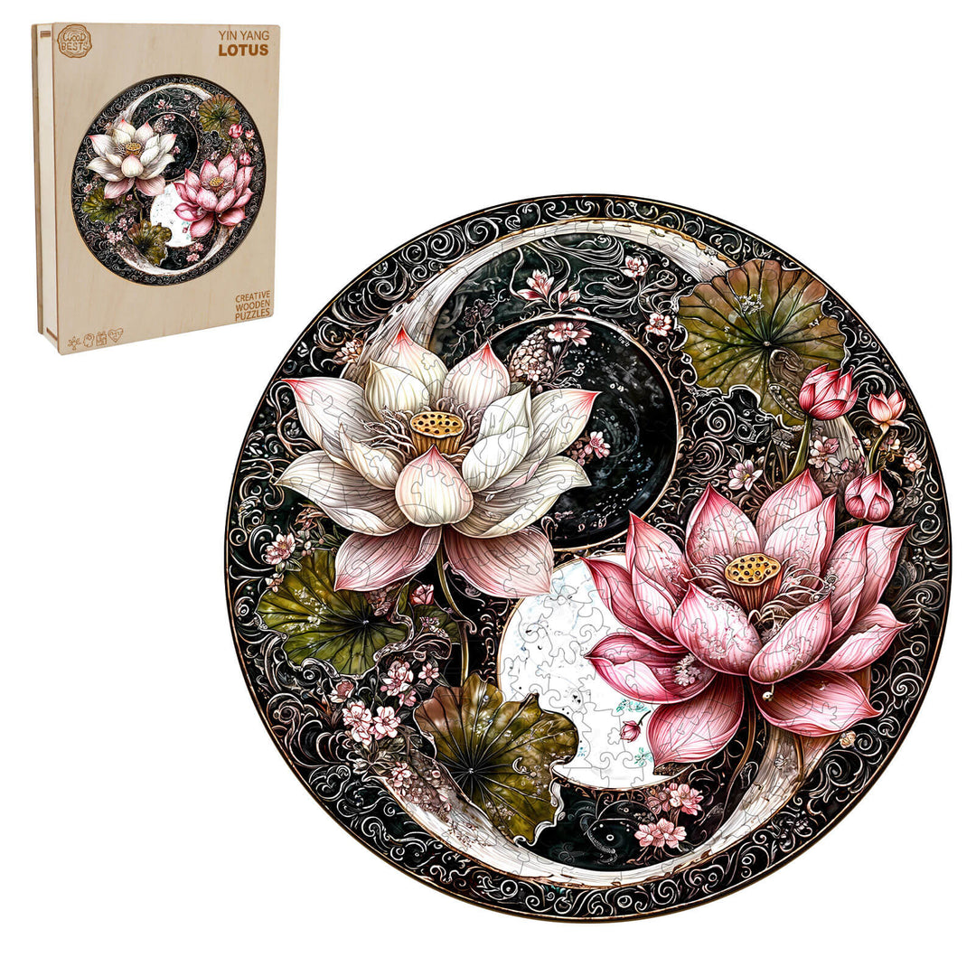 Yin Yang Lotus Wooden Jigsaw Puzzle