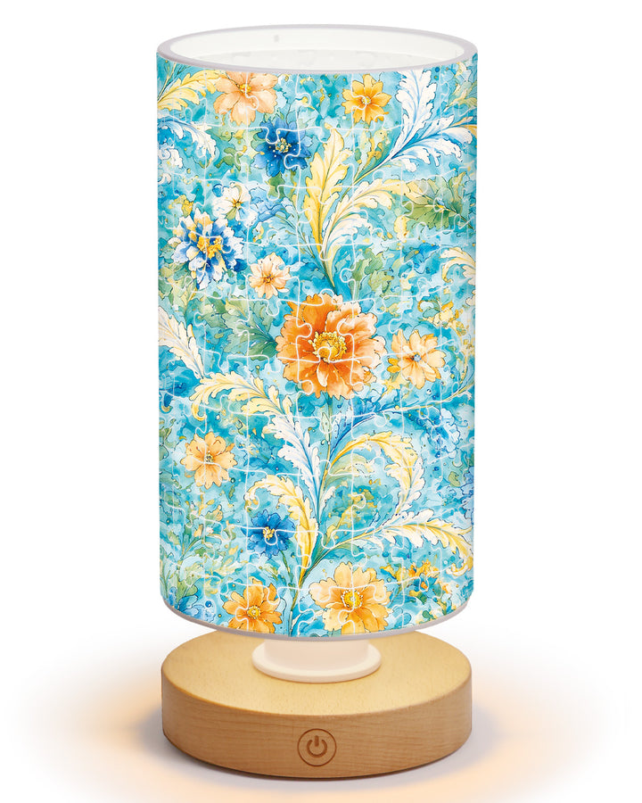 DIY Dimmable Acrylic Puzzle Lamp -Azure Floral Rhapsody