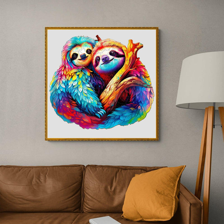Sloth Couple Wooden Jigsaw Puzzle