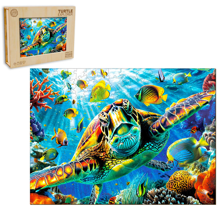 Turtle Explorer Wooden Jigsaw Puzzle - Woodbests