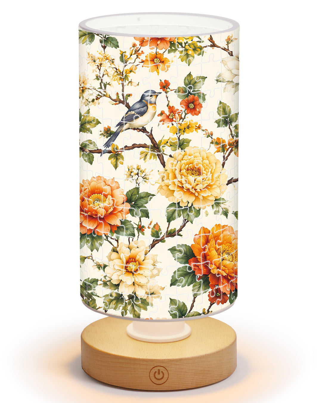 DIY Dimmable Acrylic Puzzle Lamp -Golden Rose Birdsong