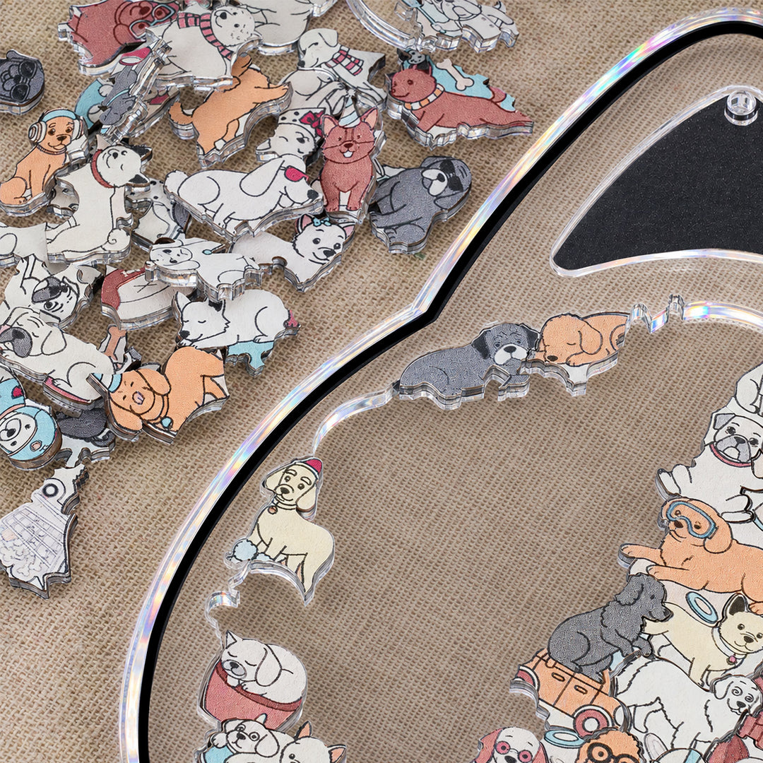 Acrylic Jigsaw Puzzle Suncatcher - Puppy Club