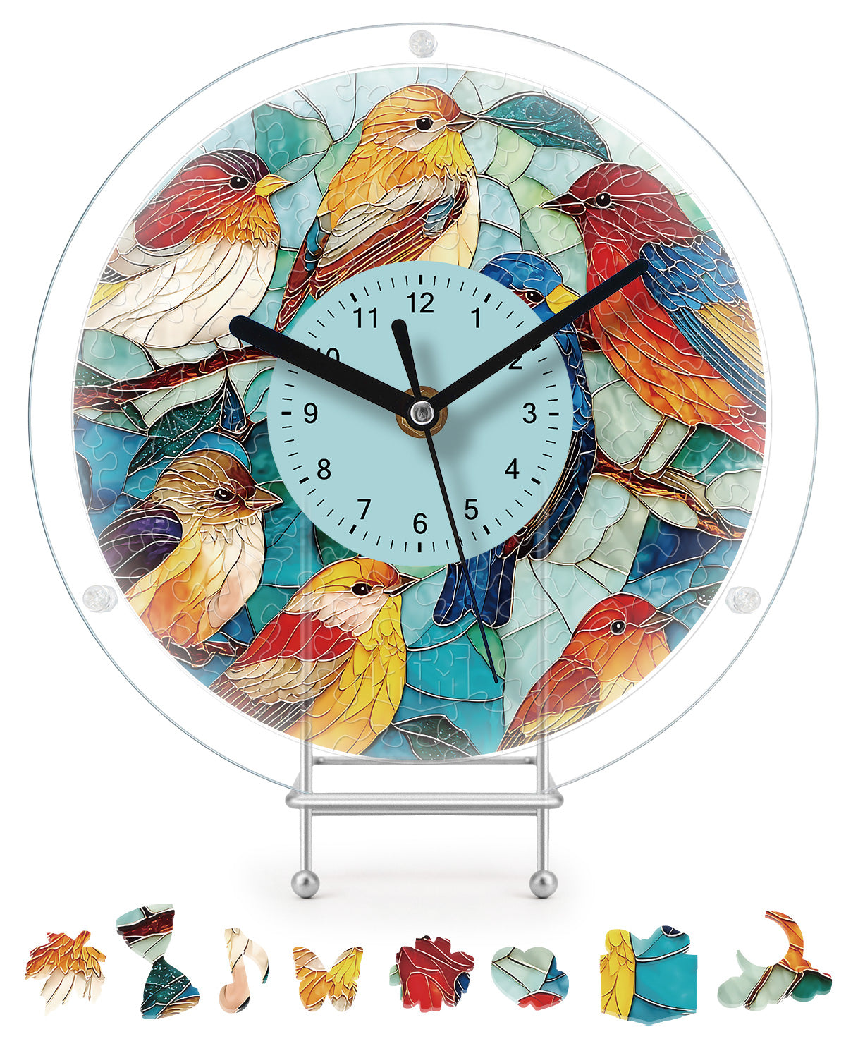 DIY Acrylpuzzle-Uhr Bausatz - Vögel in Harmonie
