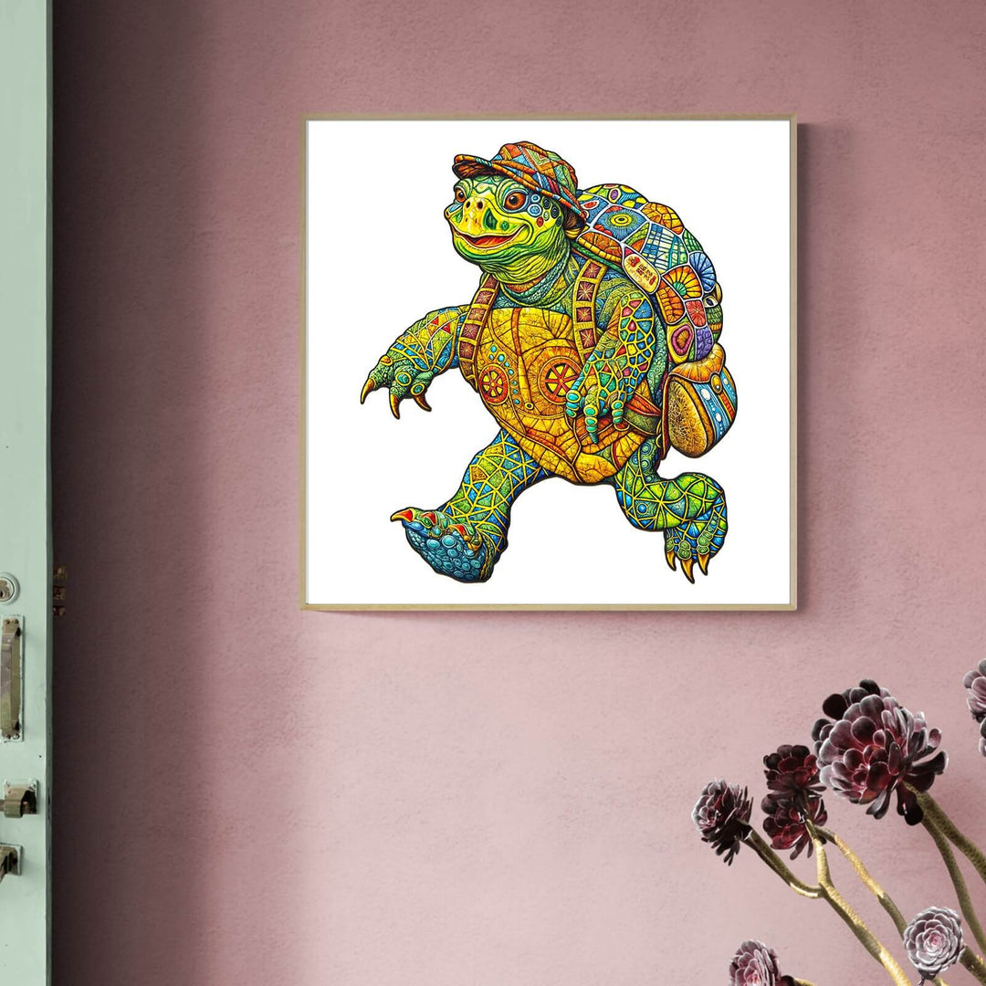 Traveling Turtle Wooden Jigsaw Puzzle