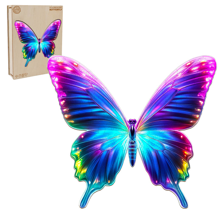 Fluorescent Butterfly Wooden Jigsaw Puzzle