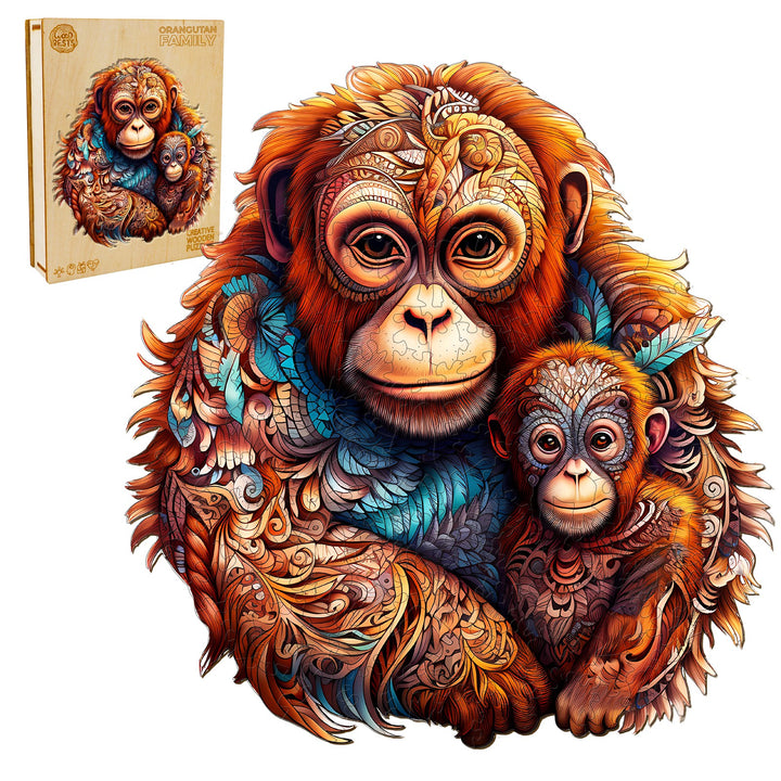 Orangutan Family Wooden Jigsaw Puzzle