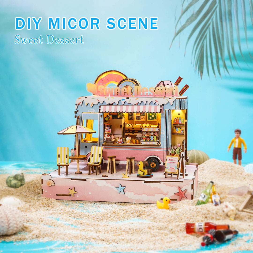 Dessert Cart – DIY Miniature House, 3D Wooden Puzzle