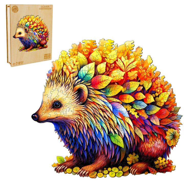 Clever Hedgehog Wooden Jigsaw Puzzle-Woodbests