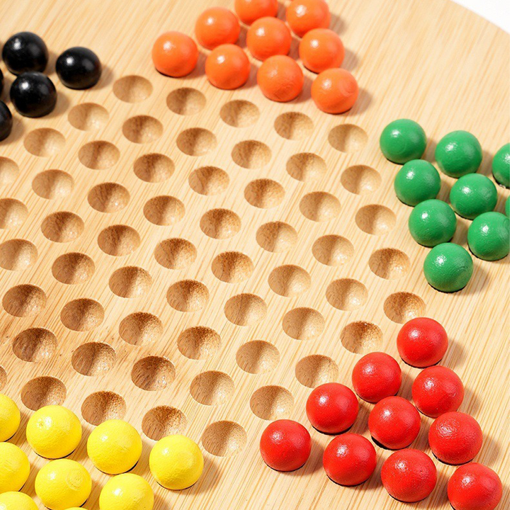 Wooden Parent-Child Interactive Checkers Board Game