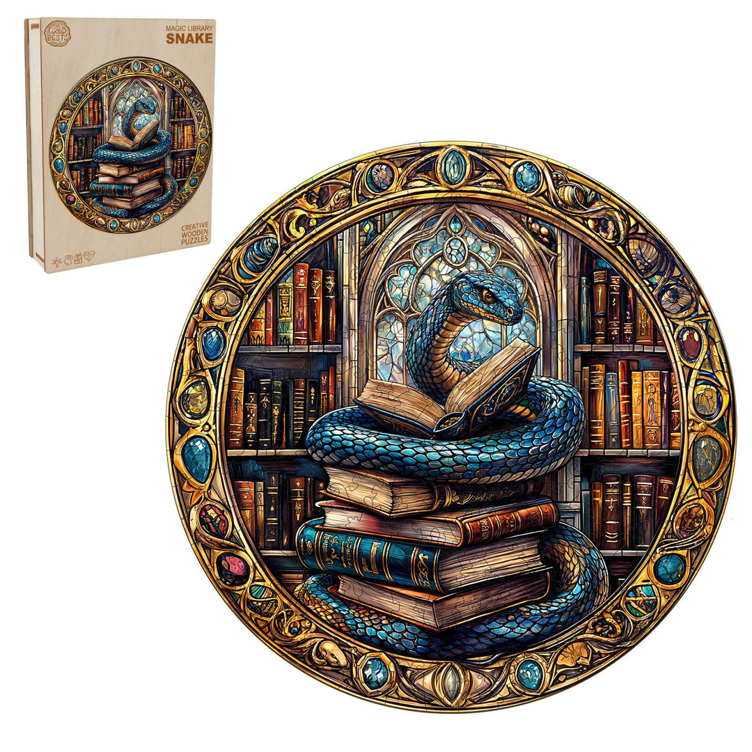 Magic Library Snake Wooden Jigsaw Puzzle