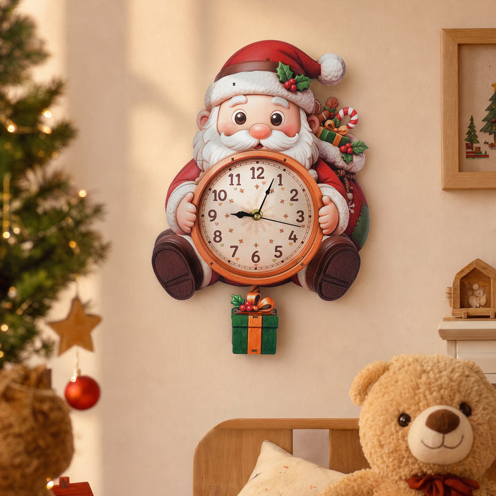Santa Claus – DIY Wooden Clock, 3D Puzzle Craft Kit