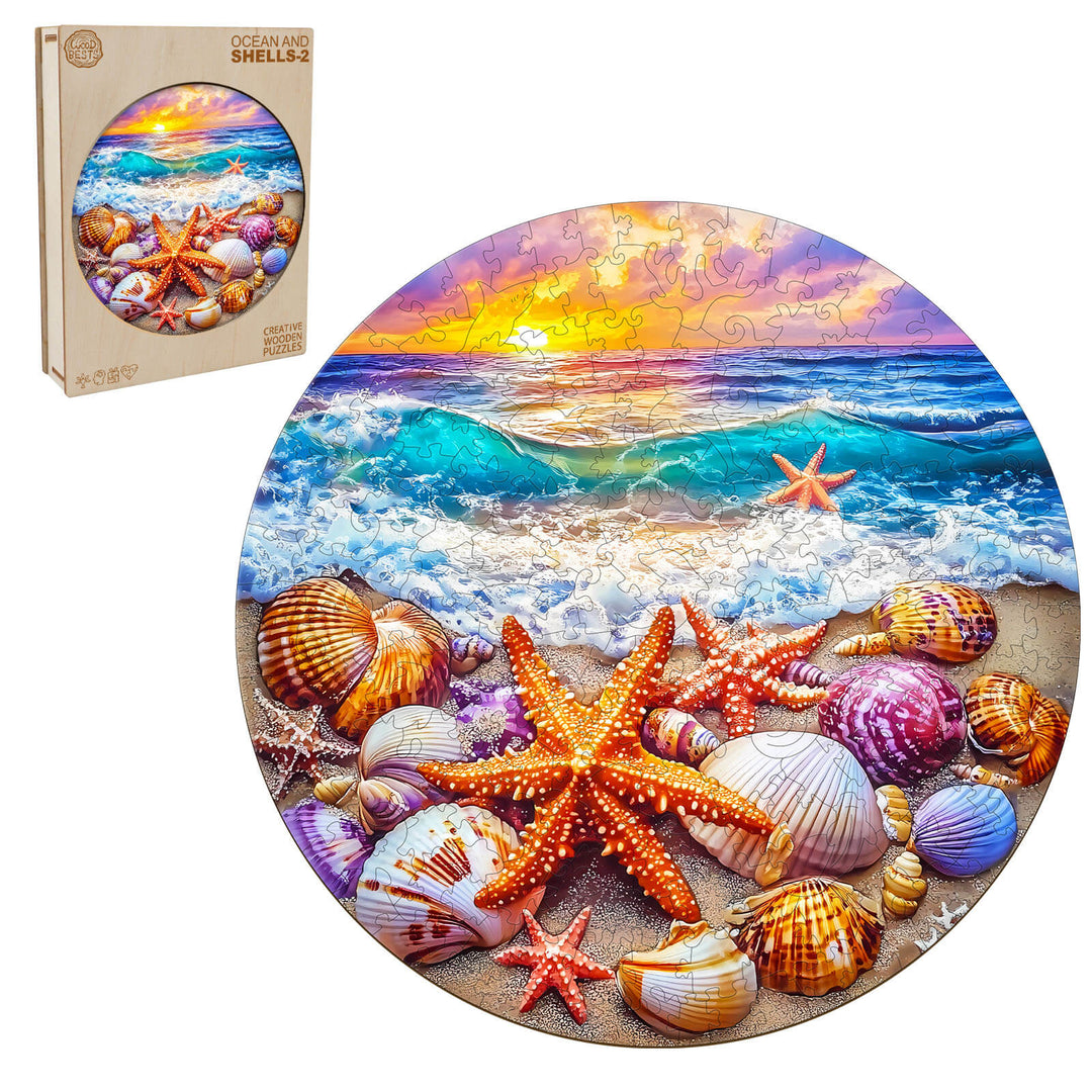 Ocean and Shells-2 Wooden Jigsaw Puzzle