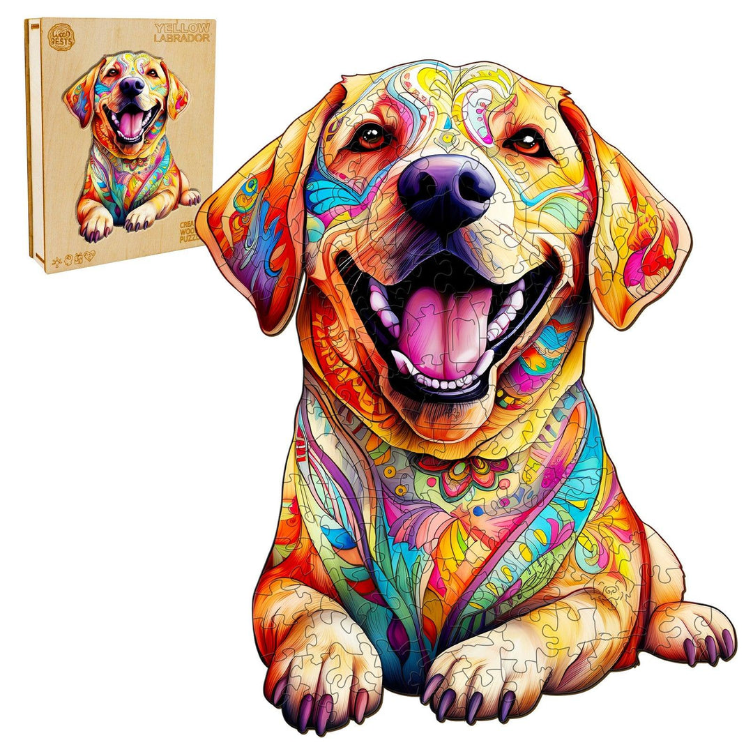 Yellow Labrador Wooden Jigsaw Puzzle-Woodbests