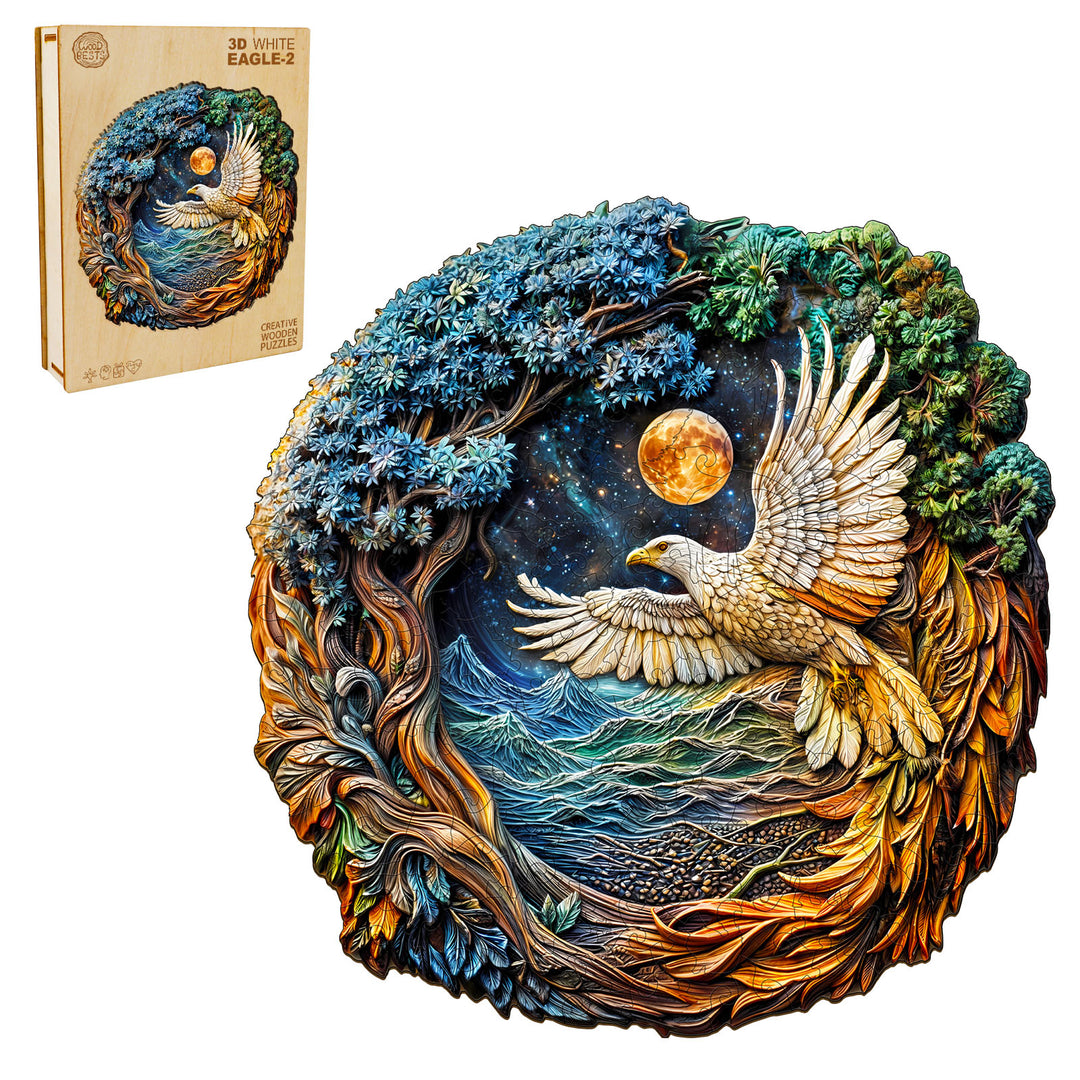 3D White Eagle-2 Wooden Jigsaw Puzzle