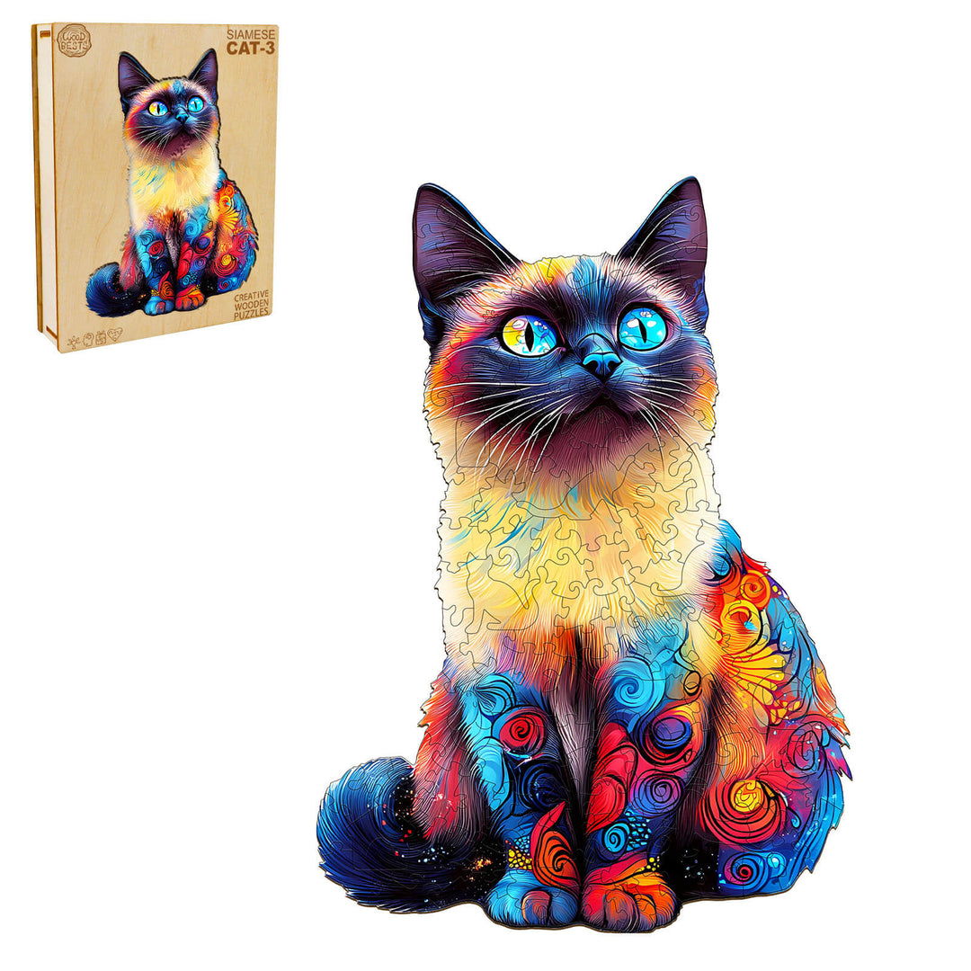 Siamese Cat-3 Wooden Jigsaw Puzzle - Woodbests