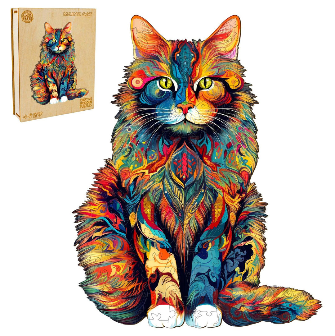 Maine Coon Wooden Jigsaw Puzzle-Woodbests