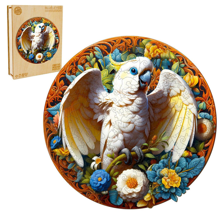 Blue-eyed Cockatoo Wooden Jigsaw Puzzle