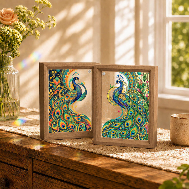 Double-Sided Acrylic Puzzle - Peacock Majesty