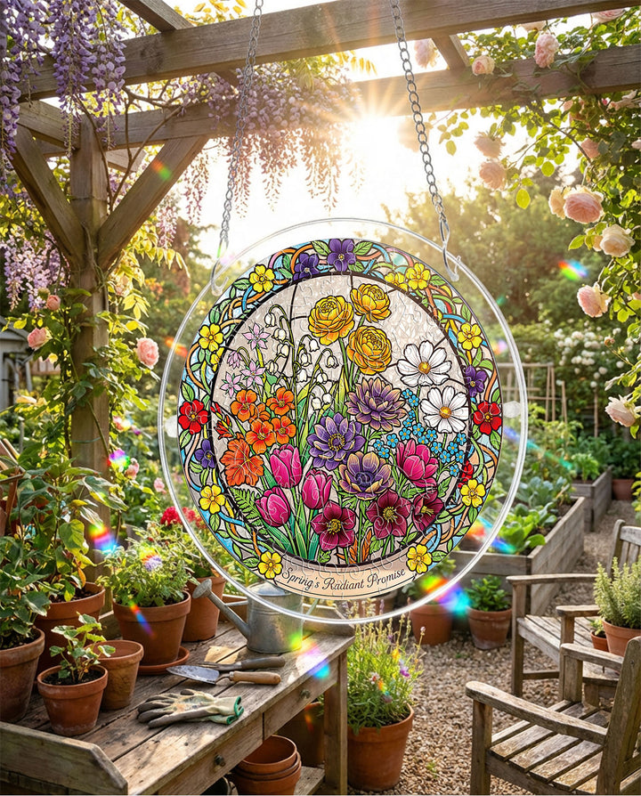 Acrylic Jigsaw Puzzle Suncatcher - Spring Blossoms