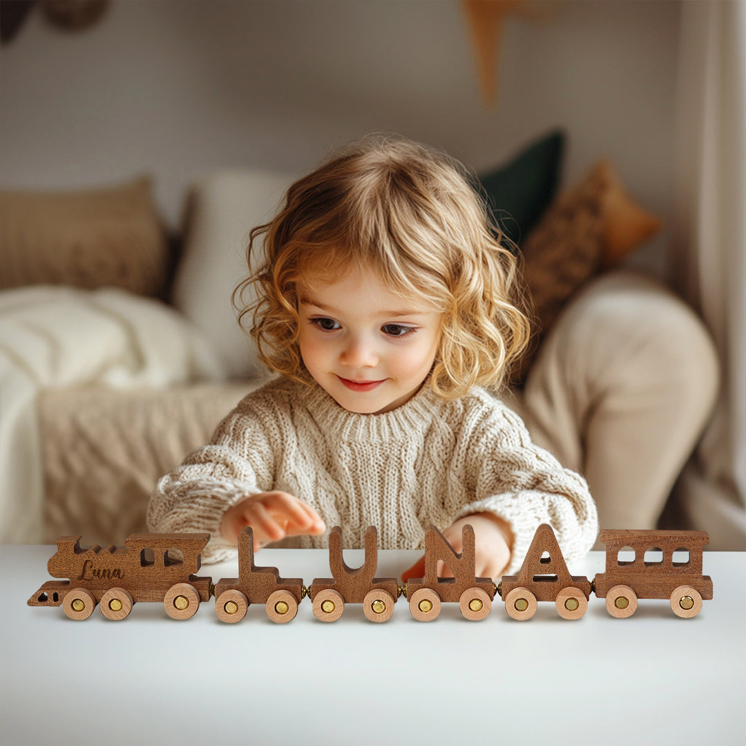Custom Wooden Name Train Set