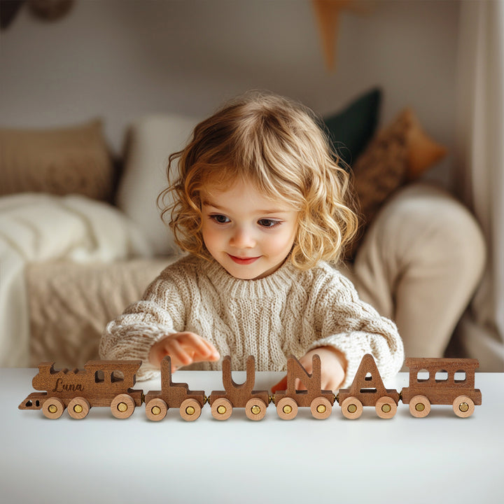 Custom Wooden Name Train Set