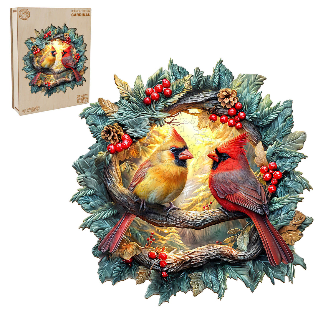 3D Northern Cardinal Wooden Jigsaw Puzzle